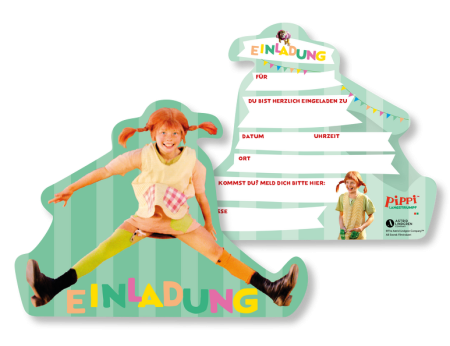 Pippi Langstrumpf Einladungskarten